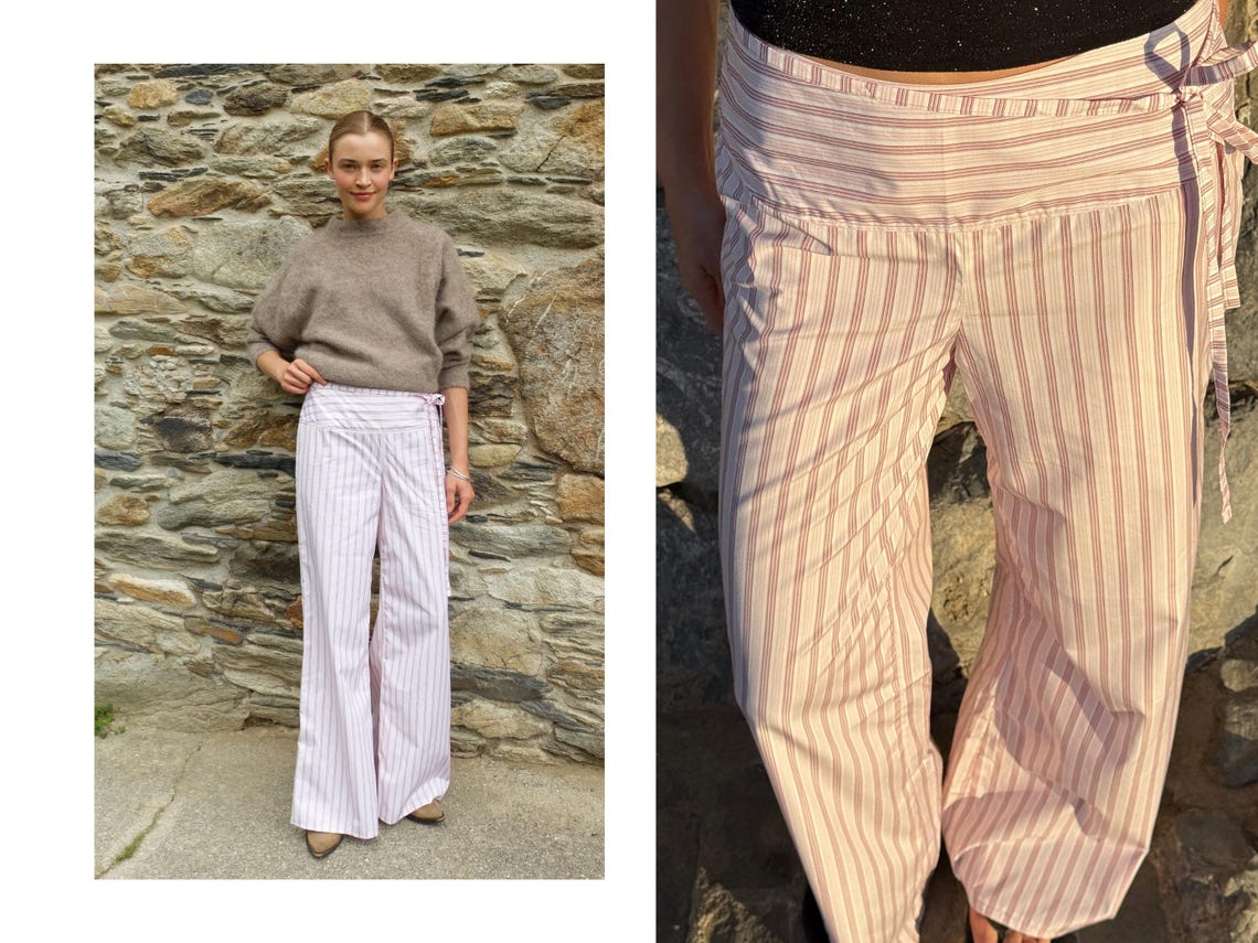 Niki Pants, PDF Sewing Pattern, Low Waist Pants With Wide Yoke ...