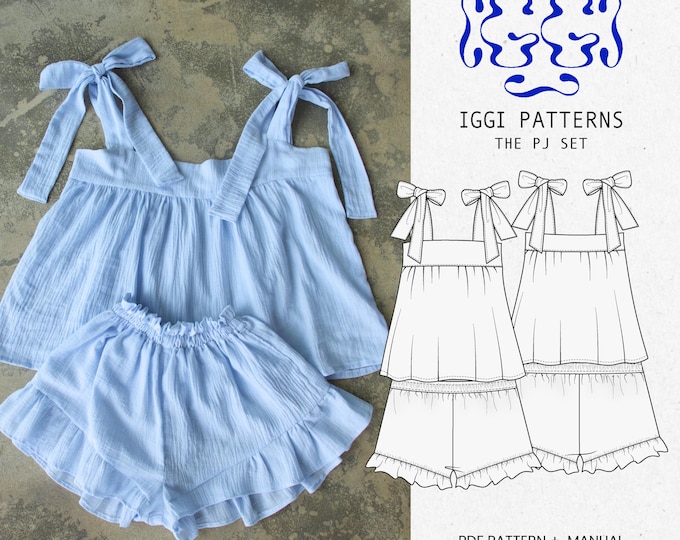 Cottage Core Pyjama Sewing Pattern - PDF - Etsy