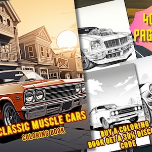 Muscle Car Coloring Book: Intricate Designs (Instant Download)