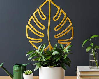 Treliça impressa em 3D com estampa de folha de Monstera para plantas trepadeiras de interior. Ideal para presentear amantes de plantas. Acessório para plantas por menos de 20 dólares.