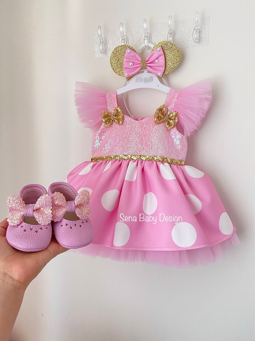 Minnie Mouse Costume. Baby Girl Minnie Mouse Costume. Brithday Minnie Mouse Dress. Pink Minnie