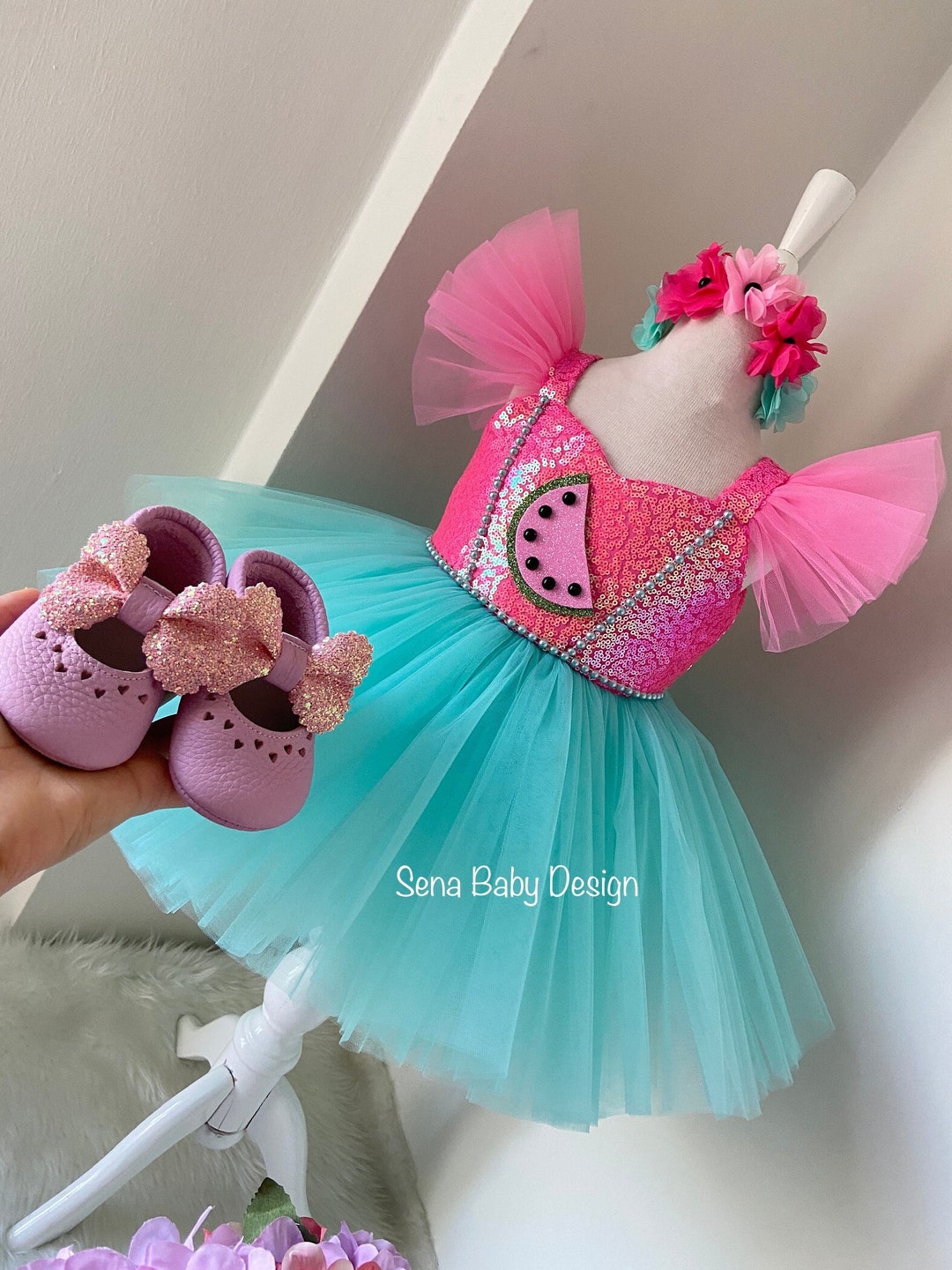 Watermelon Dress, Melon Girl Birthday, Melon Dress, Watermelon Baby