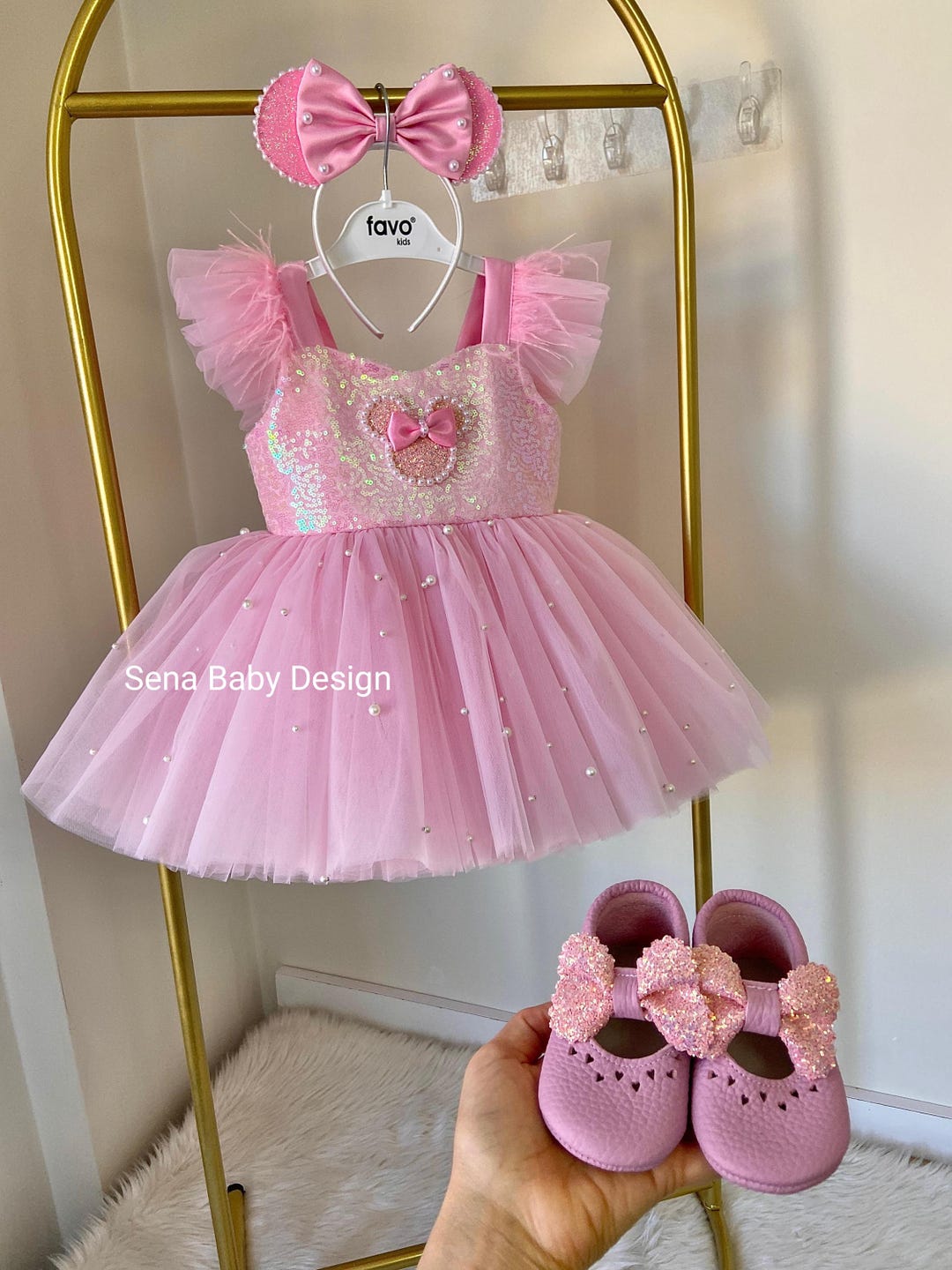 Pink Minnie Mouse Birthday Dress: Baby Girl Costume - Etsy