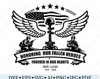 Honoring Our Fallen Heroes SVG, Military Memorial, Veteran Tribute PNG, Forever In Our Hearts Design, Custom Soldier Remembrance Download