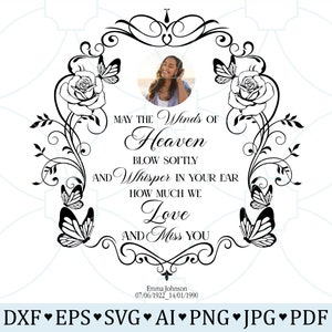 In Loving Memory SVG, In Memory Of Quote Svgs, Heart With flying Butterflies Memorial SVG, Rest In Peace, Remembrance SVG, Svgs For Funeral