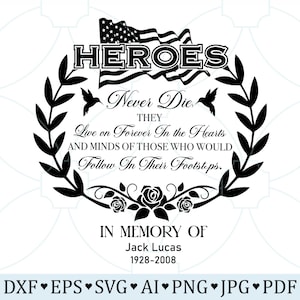 In Loving Memory Veteran SVG: Memorial Day Poem, Funeral Design (Digital Download)