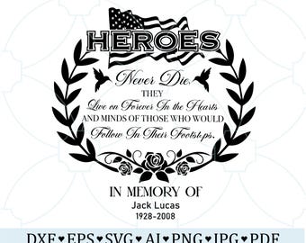 In Loving Memory Veteran SVG: Memorial Day Poem, Funeral Design (Digital Download)