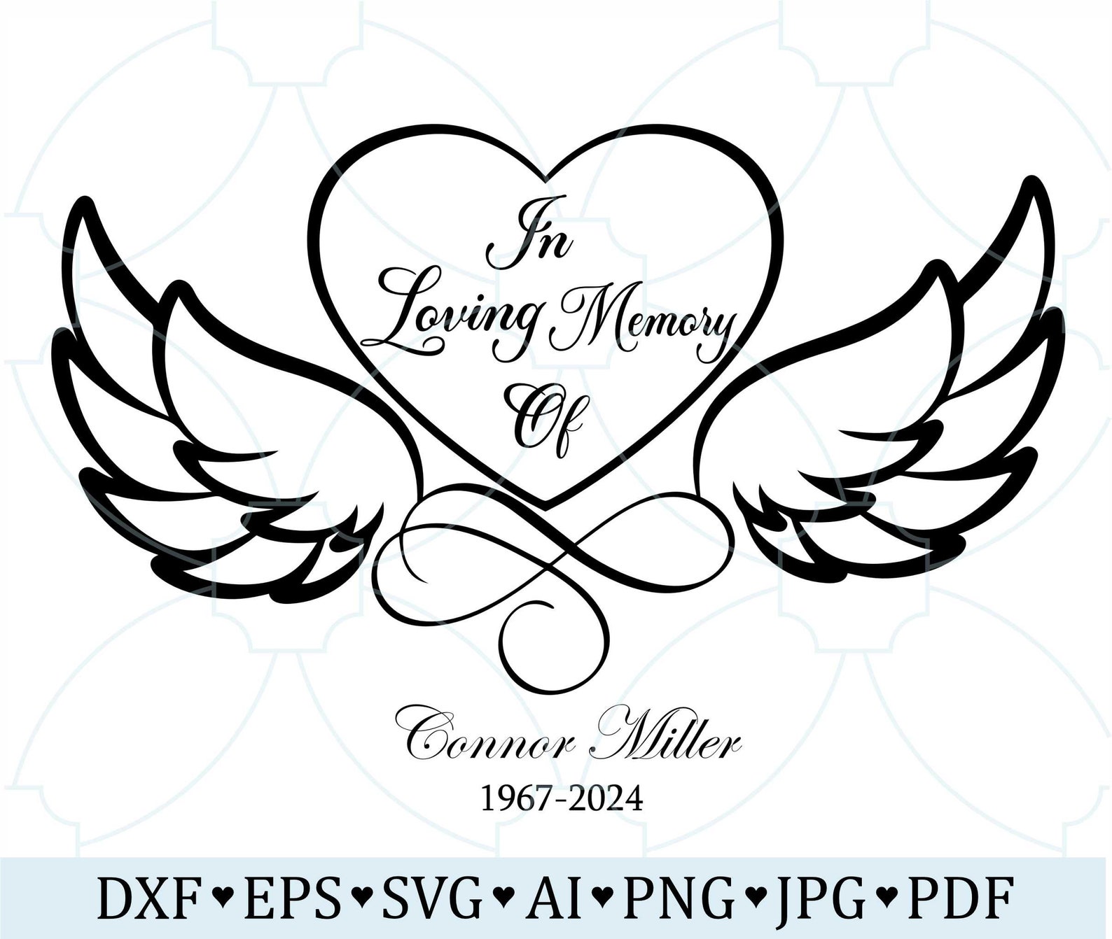 In Loving Memory of Svg, Lovely Memorial, in Memory Svg Png, Heart ...