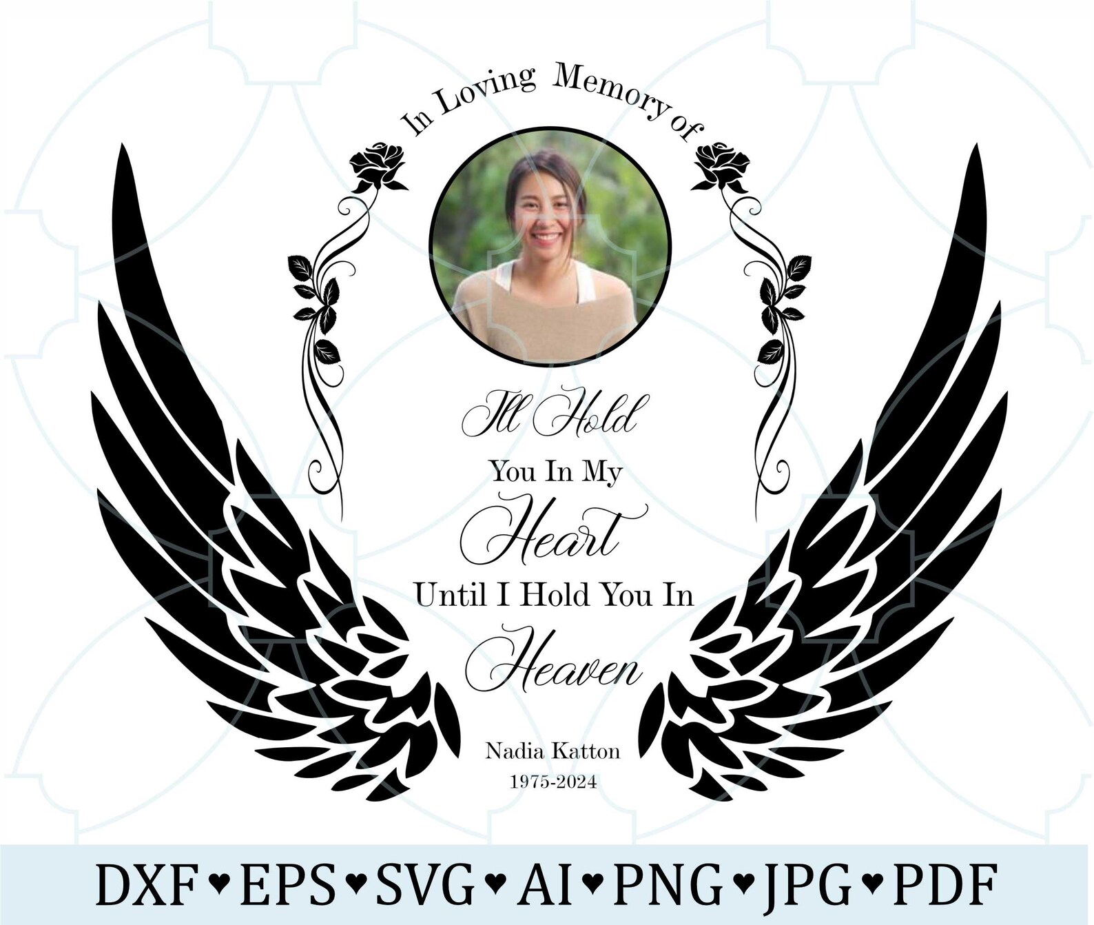 Angel Wings Memorial Photo SVG | I'll Hold You in My Heart Until I Hold ...