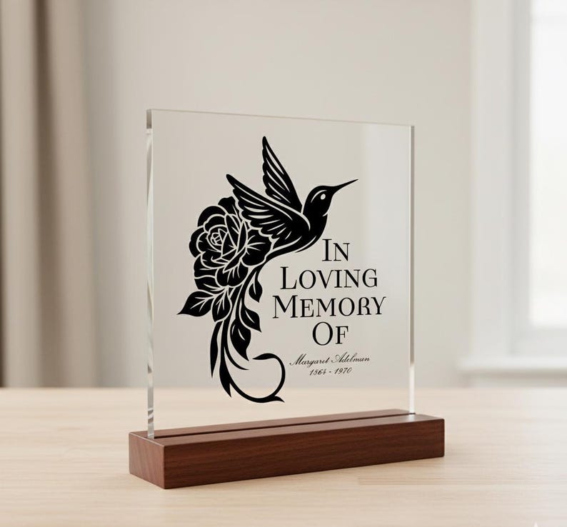 In Loving Memory Hummingbird SVG | Flying Bird Floral Memorial Cut File ...