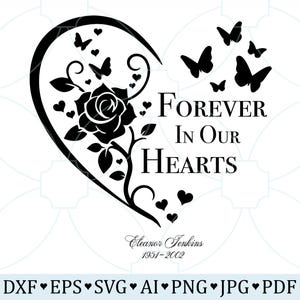 Memorial Heart SVG: Forever In Our Hearts Remembrance Design (digitale bestanden)