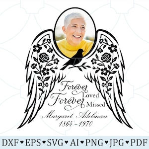 Angel Wings Funeral SVG: 300 dpi Dekoration für Beerdigungen und Beerdigungen.