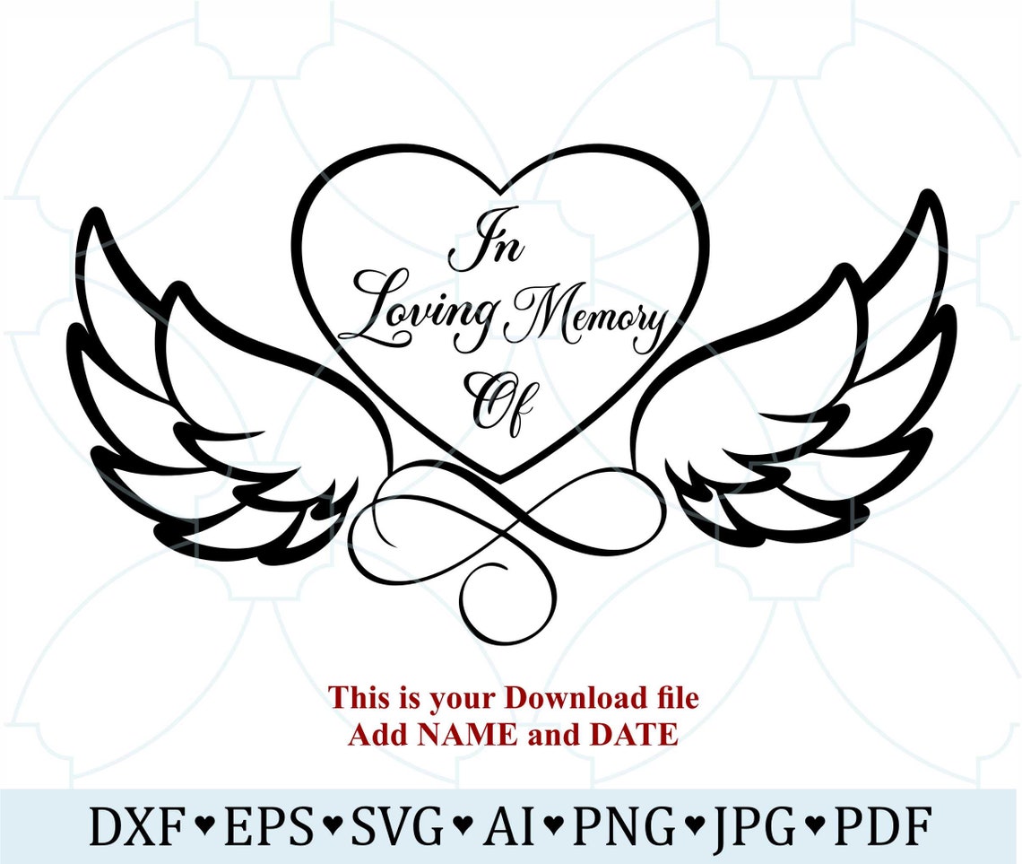 In Loving Memory of Svg, Lovely Memorial, in Memory Svg Png, Heart ...