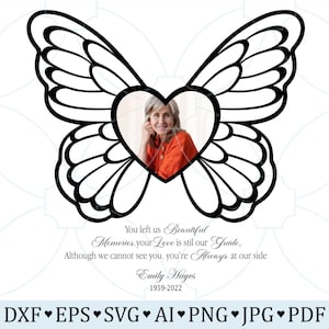 Je hebt ons mooie herinnering SVG png nagelaten, Memorial bewerkbare fotolijst Svg, Memorial gedicht SVG, Butterfly Memorial cadeau, sympathie Svg, begrafenis