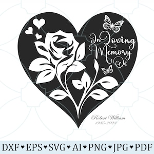 In Loving Memory Sign Svg, Memorial Png, Memory Svg, Memorial Svg Shirts, Memorial Rose, Memorial Butterfly, Custom Memorial, Clipart, Png