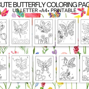 CUTE BUTTERFLY Printable Coloring Pages For Kids