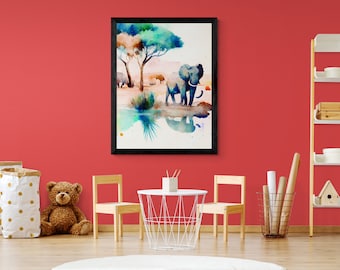 Minimalistische kinderkunst Cartoonafdrukken Fantasy muurkunst Kinderkamer wanddecoratie Educatieve kunst Inspirerende kunst Moderne kinderkunst