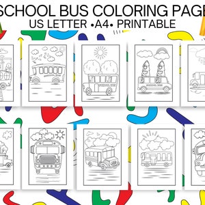 SCHOOL BUS Printable Coloring Pages For Kids