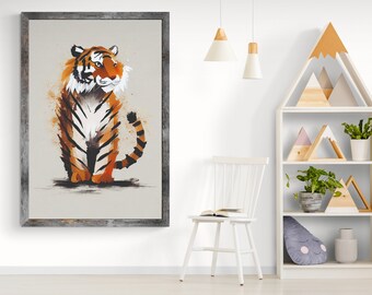 Wanddecoratie voor de kinderkamer Educatieve kunst Inspirerende kunst Moderne kinderkunst Kleurrijke digitale kunst Cartoon wordt afgedrukt Fantasiekunst aan de muur
