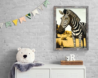 Muurkunst voor kinderen Digitale kunst wordt afgedrukt Kinderkamerkunst Afdrukbare muurkunst Speelkamerkunst Avontuurlijke kunst wordt afgedrukt Dierenmuurkunst