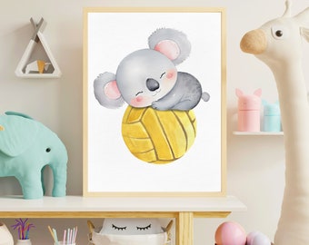 Wanddecoratie voor de kinderkamer Educatieve kunst Inspirerende kunst Moderne kinderkunst Kleurrijke digitale kunst Cartoon wordt afgedrukt Fantasiekunst aan de muur
