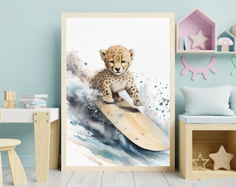 Muurkunst voor kinderen Digitale kunst wordt afgedrukt Kinderkamerkunst Afdrukbare muurkunst Speelkamerkunst Avontuurlijke kunst wordt afgedrukt Dierenmuurkunst