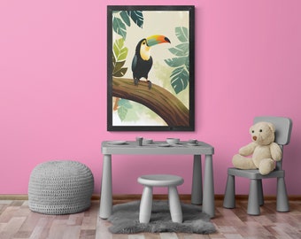 Muurkunst voor kinderen Digitale kunst wordt afgedrukt Kinderkamerkunst Afdrukbare muurkunst Speelkamerkunst Avontuurlijke kunst wordt afgedrukt Dierenmuurkunst
