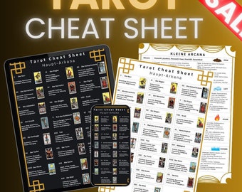 Tarot Cheat Sheet German | Reference book, book, learning, workbook, card reading, tarot help, worksheet, numerology, Rider Waite Tarot