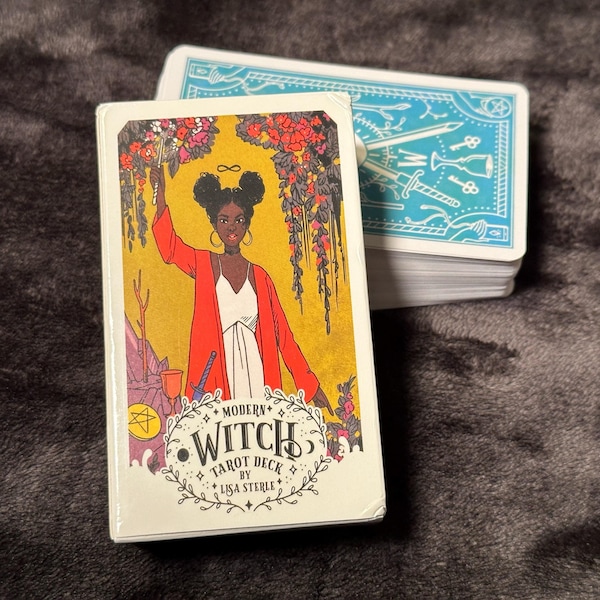 Tarot Card Deck 78 Fortune Telling Cards Set for Beginners | Rider-Waite Style | Colorful Modern Witch Design | Spiritual Gift for Women