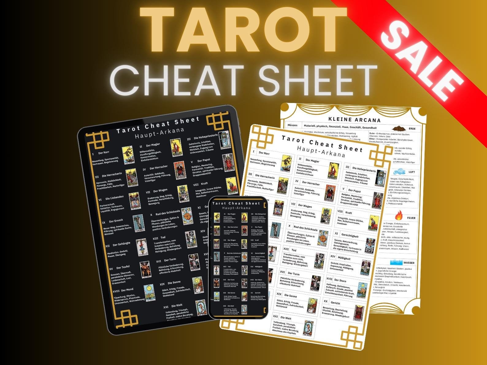 Tarot Cheat Sheet German | Reference Book, Book, Learning, Workbook ...