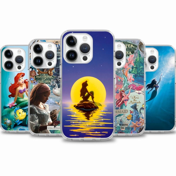 Coque pour iPhone 15 14 13 12 11 La petite sirène pour Samsung S24 S23 FE A15 A55 A35 pour Google Pixel 7 7A