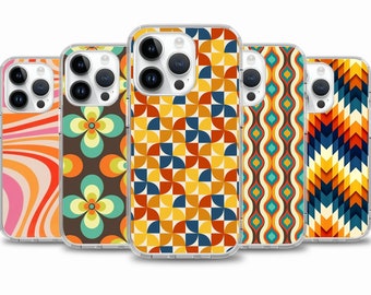 70s colour & pattern phone case for iPhone 17 Air 16e 16 15case for Samsung S25 S24 FE A15 A55 case for Google Pixel 10 9