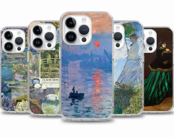 Claude Monet Art painting case for iPhone 15 14 13 12 11 case for Samsung S24 S23 FE A15 A55 A35 case for Google pixel 7 7A