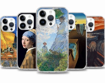 Famous Art painting case for iPhone 17 Air 16e 16 15case for Samsung S25 S24 FE A15 A55 case for Google Pixel 10 9