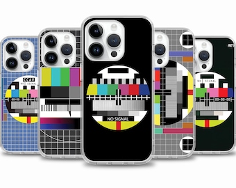 Kein Signal TV-Bildschirm Retro Handyhülle für iPhone 17 Air 16e 16 15 Hülle für Samsung S25 S24 FE A15 A55 Hülle für Google Pixel 10 9