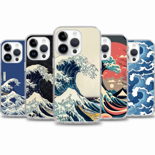 The Great wave off Kanagawa phone case for iPhone 15 14 13 12 11 case for Samsung S24 S23 FE A15 A55 A35 case for Google pixel 7 7A