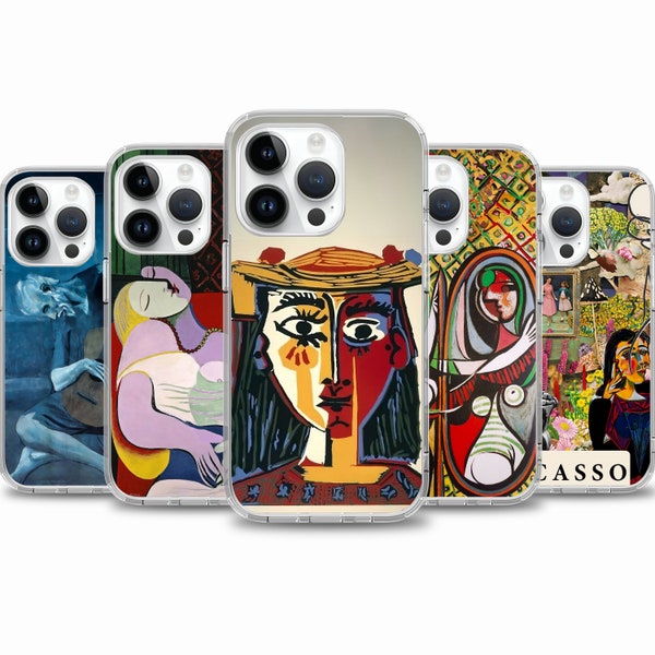 Peinture artistique Pablo Picasso Coque pour iPhone 15 14 13 12 11 Coque pour Samsung S24 S23 FE A15 A55 A35 Coque pour Google Pixel 7 7A