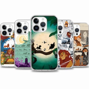 Funda de teléfono con dibujos animados del Rey León para iPhone 16e 16 15 14 13, funda para Samsung S25 S24 FE A15 A55 A35, funda para Google Pixel 9 8 7