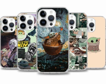 Baby Yoda Grogu phone case for iPhone 17 Air 16e 16 15case for Samsung S25 S24 FE A15 A55 case for Google Pixel 10 9