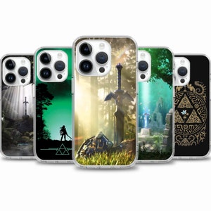 The Legend of Zelda Master Sword Art Coque pour iPhone 16e 16 15 14 13 Coque pour Samsung S25 S24 FE A15 A55 A35 Coque pour Google Pixel 9 8