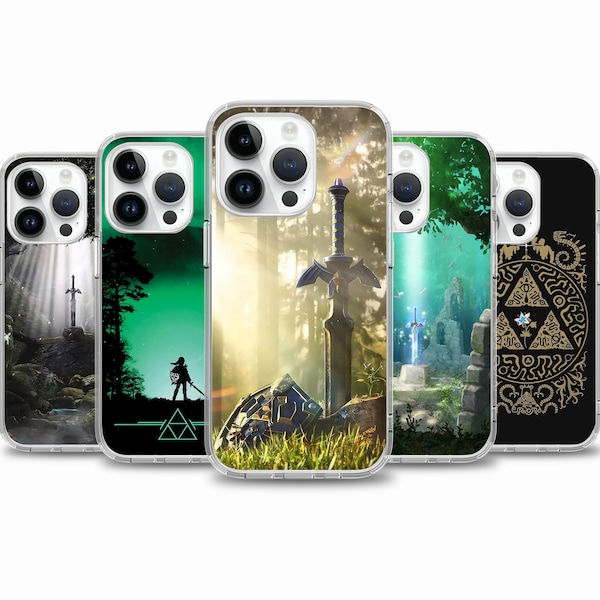 Coque pour iPhone 15 14 13 12 11 The Legend of Zelda Master Sword Art pour Samsung S24 S23 FE A15 A55 A35 pour Google Pixel 7 7A