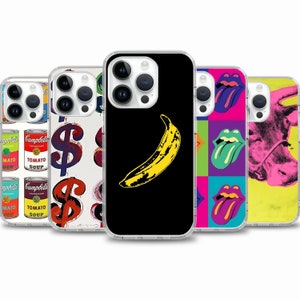 Peinture artistique Andy Warhol Coque pour iPhone 16e 16 15 14 13 Coque pour Samsung S25 S24 FE A15 A55 A35 Coque pour Google Pixel 9 8 7