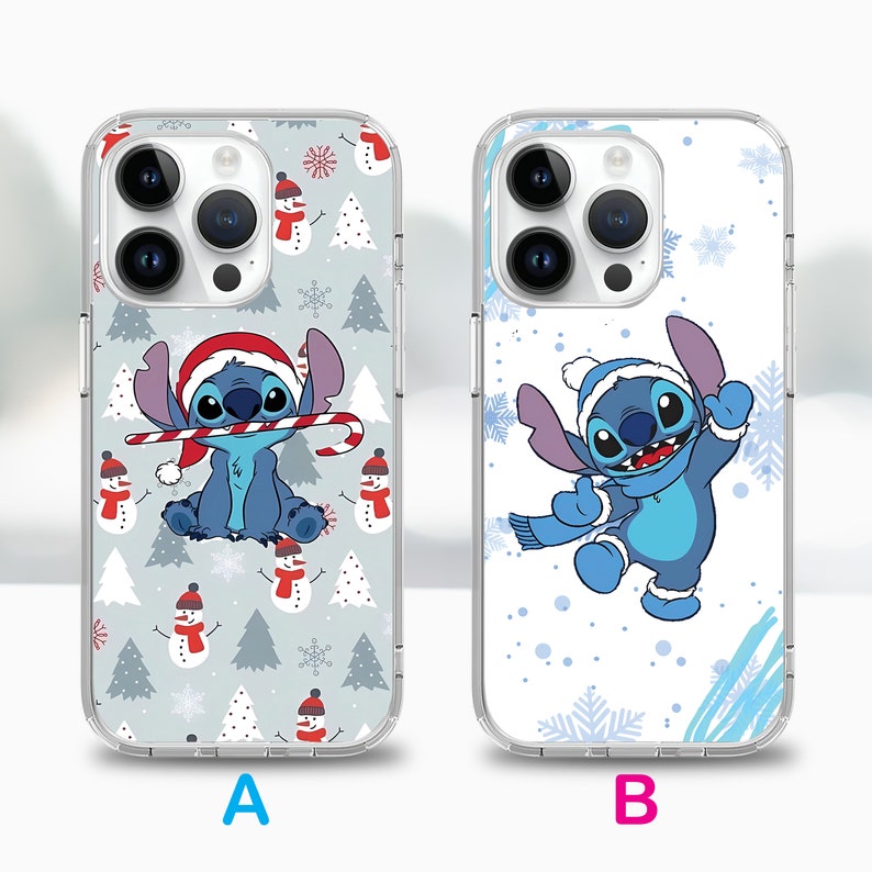 Christmas Stitch cartoon phone case for iPhone 17 Air 16e 16 15case for Samsung S25 S24 FE A15 A55 case for Google Pixel 10 9 image 3