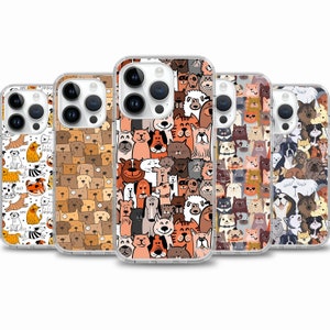 Cute Dog Pattern phone case for iPhone 15 14 13 12 11 case for Samsung S24 S23 FE A14 A54 A34 case for Google pixel 7 7A