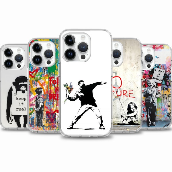 Berühmte Graffiti Handytasche für iPhone 15 14 13 12 11 Hülle für Samsung S24 S23 FE A15 A55 A35 Hülle für Google Pixel 7 7A