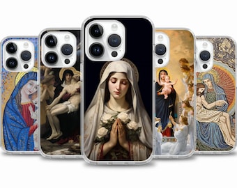 Virgin Mary phone case for iPhone 15 14 13 12 11 case for Samsung S24 S23 FE A14 A54 A34 case for Google pixel 7 7A