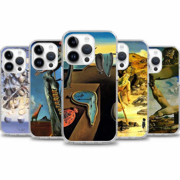 Salvador Dali Kunst Malerei Tasche für iPhone 15 14 13 12 11 für Samsung S24 S23 FE A15 A55 A35 für Google Pixel 7 7A