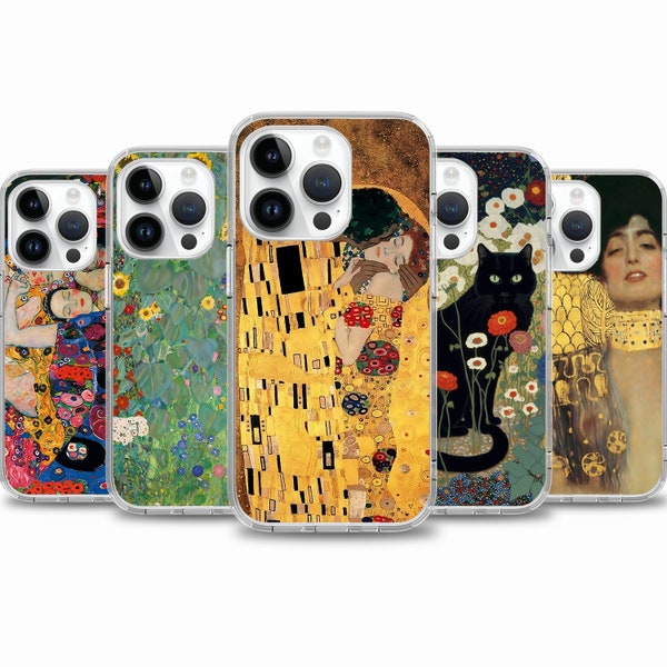 Custodia per pittura Gustav Klimt Art per iPhone 15 14 13 12 11 custodia per Samsung S24 S23 FE A15 A55 A35 custodia per Google pixel 7 7A