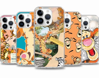 Tiger cartoon phone case for iPhone 15 14 13 12 11 case for Samsung S24 S23 FE A15 A55 A35 case for Google pixel 7 7A