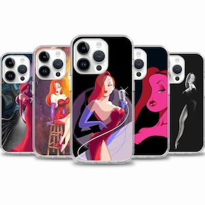 Jessica Rabbit Cartoon Movie Handytasche für iPhone 16e 16e 16 15 14 13 Fall für Samsung S25 S24 FE A15 A55 A35 Fall für Google Pixel 9 8 7